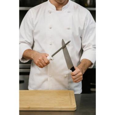 Imagem de Chaira Faca Afiador Profissional Bastão Afiar Alinha Fio Lâmina Cozinh