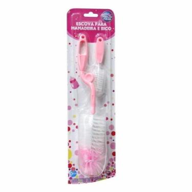 Imagem de Escova Para Mamadeira e Bico Rosa - Pais e Filhos