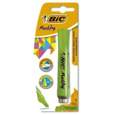 Imagem de Pincel marca texto Marking Verde Fluorescente com 1 unidade - Bic