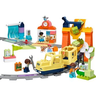 Imagem de Brinquedo de Construção Grande Trem Comunitário Interativo 103 Peças com Luzes e Sons Lego