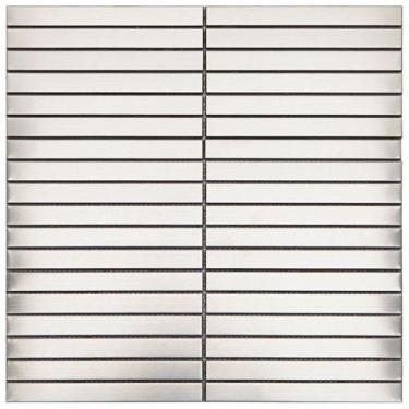 Imagem de Kit 1m² Pastilha de Vidro e Metal 29cm x 29cm Cinza/Prata Escovado Gla