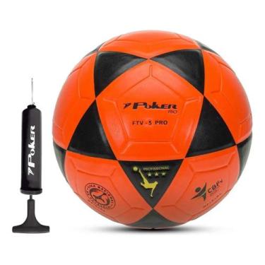 Imagem de Bola Futevolei Poker Altinha Rio + Bomba de Encher, LARANJA/PRETO
