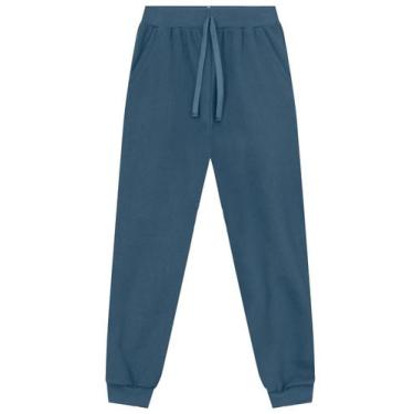 Imagem de Calça jogger infantil menino em moletinho Brandili, 8, Azul