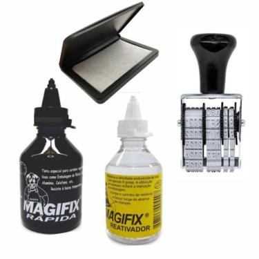 Imagem de Kit Tinta rápida Para Congelados carimbo Datador 3mm reativa - MAGIFIX