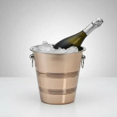 Imagem de Balde Aço Inox Rose Gold Champanhe Cerveja Vinho Hauskraft