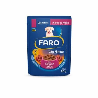 Imagem de Faro Sachê para Cães Filhotes Carne 85g BR Alimento Úmido Completo e B