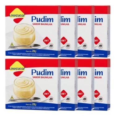 Imagem de Kit 8 Unid. Pudim Lowçucar Zero Açúcares Sabor Baunilha 25g