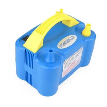 Imagem de Inflador Azul Compressor Balão Bexiga 2 Bicos Bomba Elétrica Festas 110v