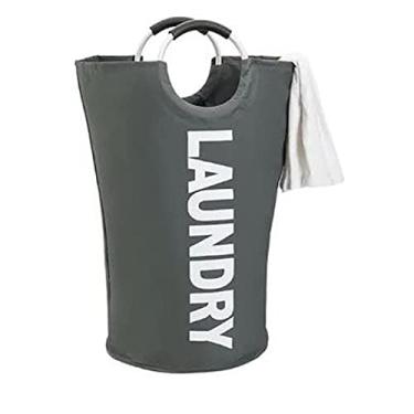 Imagem de Mimo Style Cesto Com Alça Cinza para Roupas Sujas. Ideal para Lavanderia, Área de Serviço, Banheiro e Quarto. Impermeável e Ajuda a Inibir Odores, Feito com Material de Qualidade e Durável