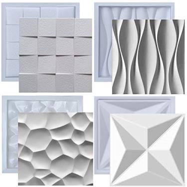 Imagem de Kit Formas de Gesso 3D e Cimento ABS pra Painel Revestimento de Parede FDG