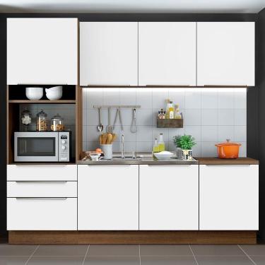 Imagem de Cozinha Completa Madesa Lux com Armário e Balcão 7 Portas 3 Gavetas - Rustic/Branco Veludo