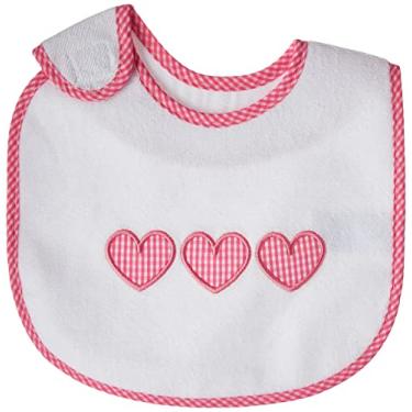 Imagem de LOVE Babador Atoalhado De Algodão Coração Xadrez Love Rosa