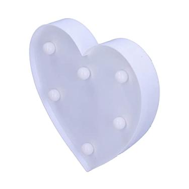 Imagem de Luzes LED em forma de coração, 6 LED acendem sinal de luz em forma de coração para luz noturna casamento festa de aniversário lâmpada de natal decoração de bar em casa