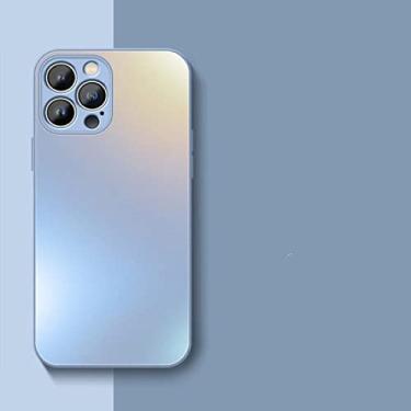 Imagem de capa para iPhone 13 pro max, capa robusta de corpo inteiro, protetor de tela anti-riscos de vidro fosco, capa de TPU para iPhone 13 pro max 6.7quot; (azul)
