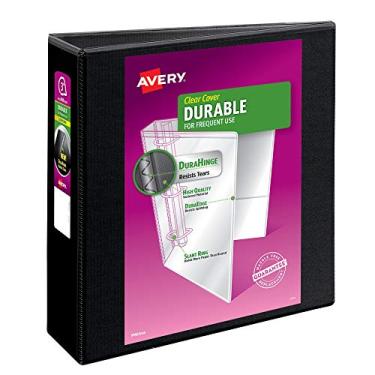 Imagem de Avery (R) Fichário durável com 3 anéis, anéis EZD de 7,6 cm, 1 fichário preto (09700)