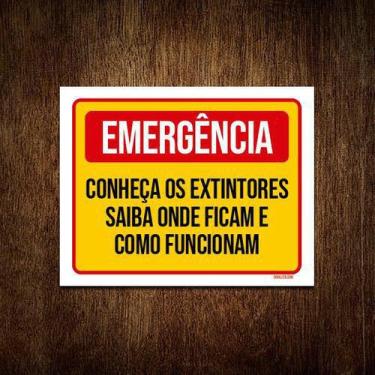 Imagem de Placa De Sinalização - Emergência Conheça Extintores 36X46 - Sinalizo