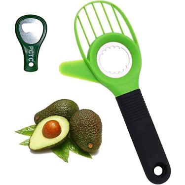 Imagem de Removedor de sementes de fatiador Avocado, ferramenta de cortador de abacate PCTC 3 em 1 com boa alça de aderência, descascador de abacate multifuncional adequado para salada de frutas na cozinha (verde)