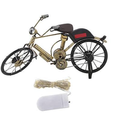 Imagem de Ornamentos de modelo de bicicleta em miniatura, pequena estátua de bicicleta vintage estatueta de bicicleta para escritório em casa restaurantes decoração de mesa