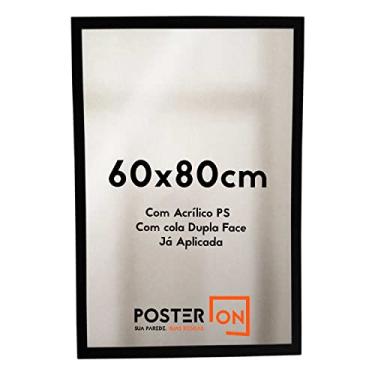 Imagem de Moldura 60x80cm – Com acrílico PS - Cola Dupla Face Cor: Preta