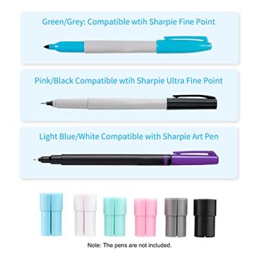 Imagem de LUGU 6 peças adaptador de c a conjunto suporte marcador substituição pa marcadores de ponto fino Sharpie/marcadores de ponto ultr no/c as de arte compatível com Explore Air 3/Air
