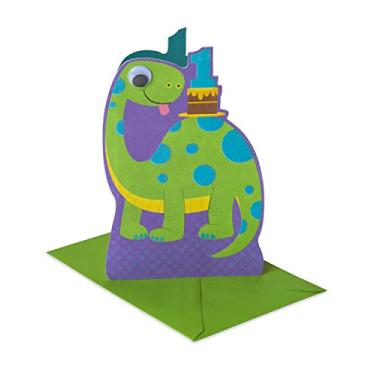 Imagem de American Greetings Cartão de aniversário de 1º aniversário para menino (dinossauro)