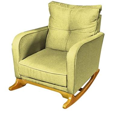 Imagem de Poltrona Angel Sala Escritório Pés Madeira Balanço Amarelo
