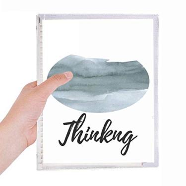 Imagem de Caderno com estampa de arte abstrata de tinta com folhas soltas diário recarregável de papelaria