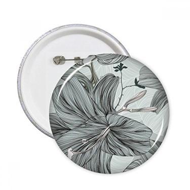 Imagem de Lily Desenho Arte Plantas Flor Pinos Redondos Emblema Decoração Roupas 5 peças Presente