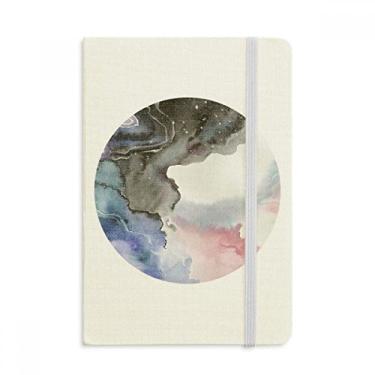 Imagem de Caderno com sombreamento de tinta em aquarela abstrato oficial de tecido capa dura diário clássico