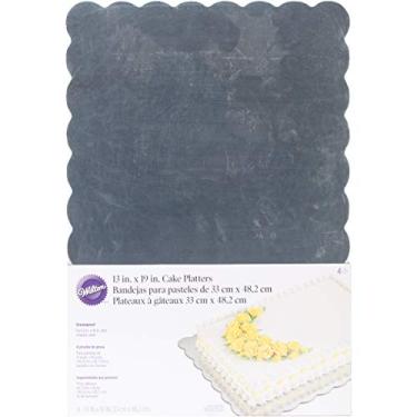 Imagem de Wilton 33 x 48 Travessas de bolo prateadas, 4 unidades
