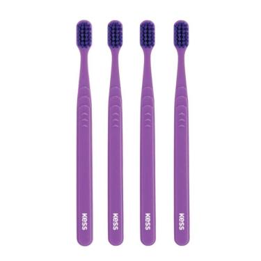 Imagem de Kit Escova Dental Extra Macia Kess Pro Belliz Roxo C/4