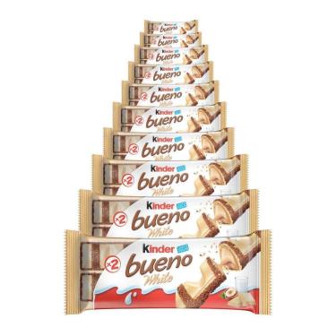 Imagem de Chocolate, 10 Pacotes De 39G Kinder Bueno White