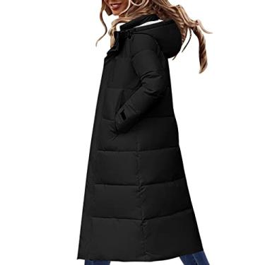 Imagem de Moletom feminino casual de manga comprida jaqueta vintage casaco de manga longa moda bolsos capa slim fit, Preto, P