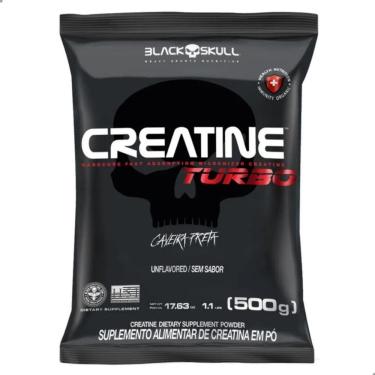 Imagem de REFIL CREATINA TURBO HARDCORE PURA MONOHIDRATADA 500G BLACK SKULL Natural 