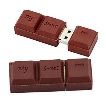 Imagem de Flash Drive USB 64GB em forma de chocolate, unidade USB, pen drive, disco em U, pendrive, cartão de memória, armazenamento externo, armazenamento USB, unidade USB 2.0 (chocolate)