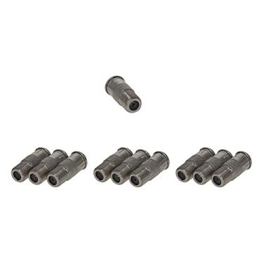 Imagem de Bettomshin Conector adaptador coaxial RF fêmea para macho F 10 peças compatível com aplicações de RF antenas dispositivos LAN sem fio liga de zinco prata