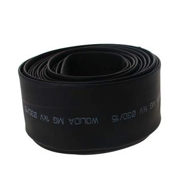 Imagem de Bettomshin 1 peça de conduíte de tubo termorretrátil PE de 3 cm de diâmetro de 3 m de comprimento de tubo isolado proporção de envoltório de tubo 2: 1 manga de cabo elétrico para proteção de isolamento de longa duração, preto