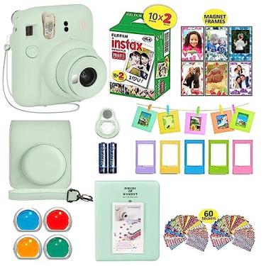 Imagem de Fujifilm Instax Mini 12 Instant Camera Mint Green + Estojo de transporte compatível com obturador + Pacote econômico de filme Fuji (20 folhas) + Pacote de acessórios para obturador, filtros de cores, álbum de fotos, molduras sortidas