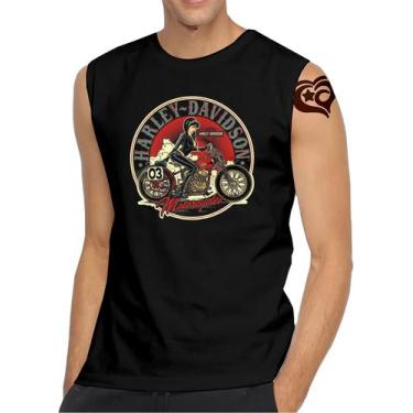 Imagem de Camiseta Regata Rock In Roll Masculina Moto Adulto - Alemark