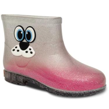 Imagem de Bota Galocha Infantil Nº 21 Ao 26 Botinha Cano Baixo Menino Menina 09.33 (Glitter Prata, BR, Criança de 1 a 3 anos, Numérico, 22)