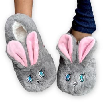 Imagem de Pantufa Sapato Feminina Antiderrapante Conforto Inverno (Cinza, BR, Criança de 9 a 12 anos, Faixa Numérico, M, 28, 31)