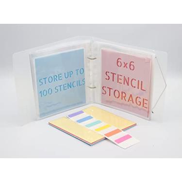 Imagem de Cookie Stencil Storage Binder, Stamp & Die Cut Storage Binder with 50 Clear Sheet Protectors Holds 6"x6" Size - Clear Binder with D-Rings for Scrapbooking Die-Cuts, Embossing Folders Organizer