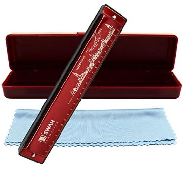 Imagem de Harmônica boca órgão harpa armônica 24 furos chave de C diatônico blues polifônico harmônica instrumento musical profissional para crianças adultos presente iniciante