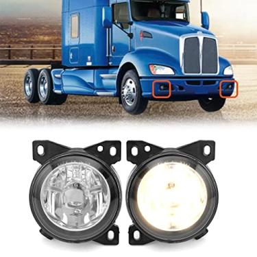 Imagem de Par de lâmpadas de neblina com lâmpadas de montagem de faróis de neblina de caminhão par lateral universal para Peterbilt 579 587 Kenworth T660 (um par)