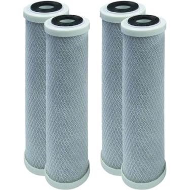 Imagem de CFS Cartucho de filtro de água de substituição do sistema doméstico de carbono ativado de 25,5 cm - Remove mau gosto e odor - Cartucho de filtro de água de substituição para toda a casa - 5 mícrons -