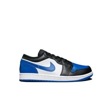 Imagem de Nike Tênis masculino Air Jordan 1 Low, Branco/azul royal-preto-branco, 9