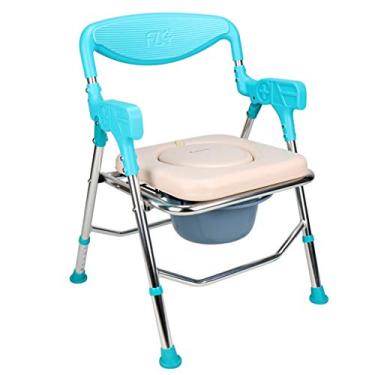 Imagem de Assento sanitário adulto Cadeira sanitária dobrável de liga de alumínio, altura ajustável para idosos e deficientes, assento sanitário resistente antiderrapante, embalagem plana sanitario