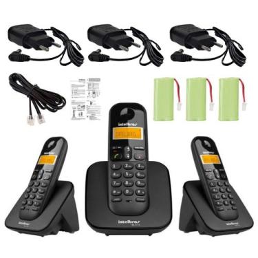 Imagem de Kit Aparelho Telefone Sem Fio 2 Ramal Bina Alcance 50 a 300M - Intelbr