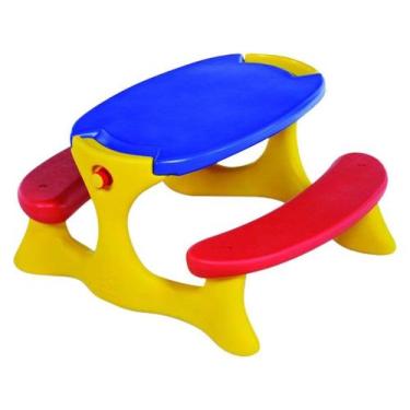 Imagem de Mesa com 2 Banquetas Infantil Bandeirante Recreio - 4 Lugares