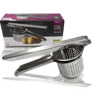 Imagem de Espremedor Amassador De Batatas E Legumes Aço Inox Com Caixa - Wm